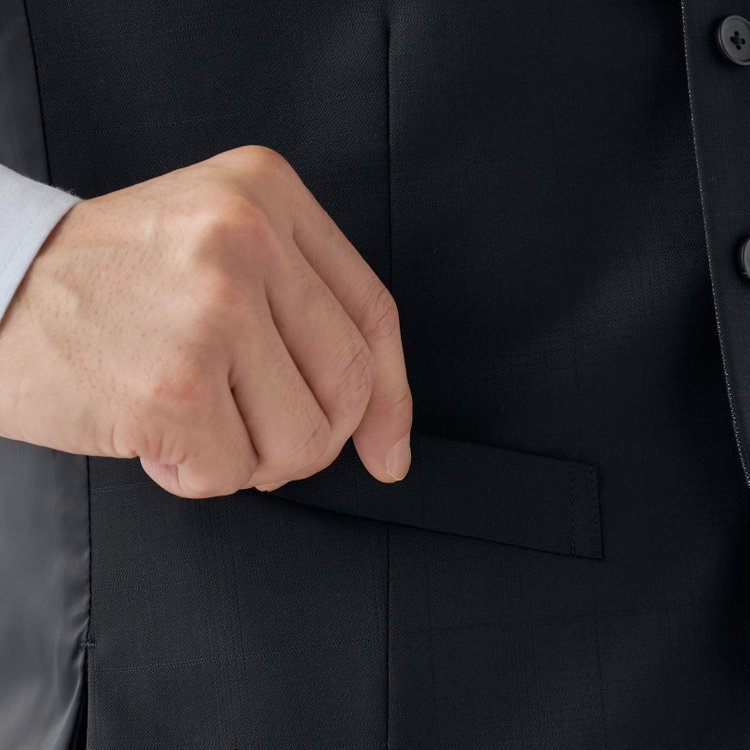 ＪＰ コンフォート 【JOHN PEARSE comfort】【秋冬】リバーシブルジレ(ベスト)/ブラック×シャドーチェック＆グレー×ソリッド/SHOWER CLEAN 黒