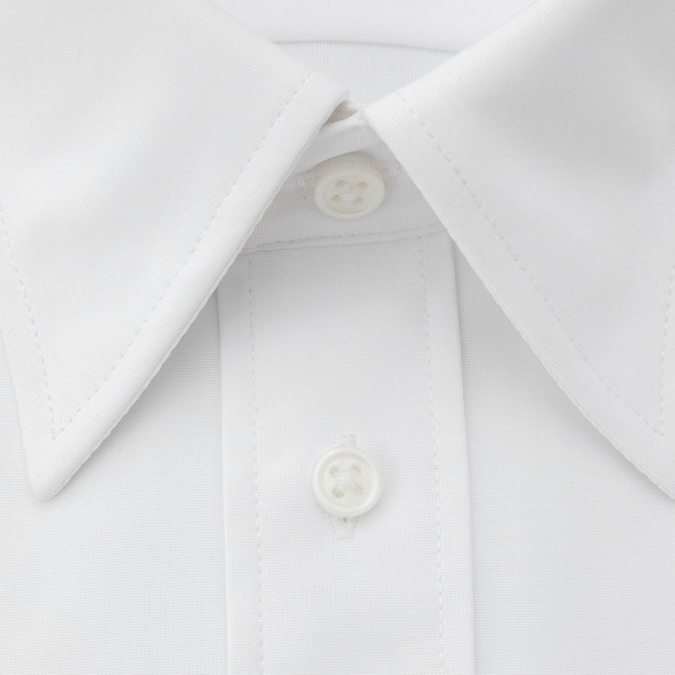ドナートヴィンチウォモ 【半袖】【Donato Vinci Italy Uomo】【STYLISH】【ノーアイロン】レギュラーカラードレスワイシャツ/ホワイト/ULTRA MOVE/オイルガード/ニット素材 白