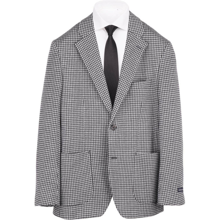 スタンリーブラッカ 【stanley blacker】【秋冬】2釦シングルジャケット/グレー×ハウンドトゥース/ニット素材 グレー系(灰)