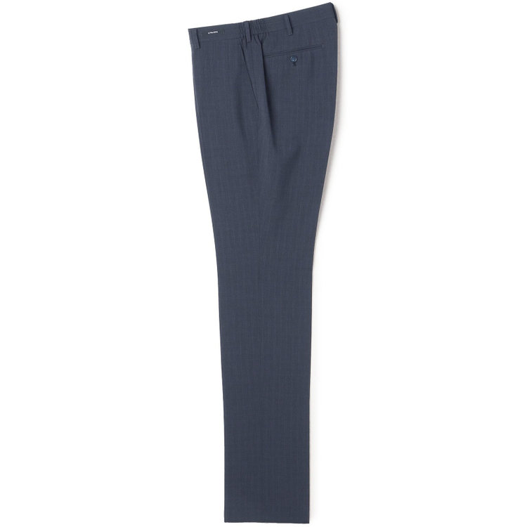 ジョンピアースブラック 【JOHN PEARSE Black SELECT LINE】【春夏】機能性ポリエステル 0タックパンツ/ネイビー/ウエストシャーリング仕様/ULTRA MOVE/※裾上げ必要 紺中間