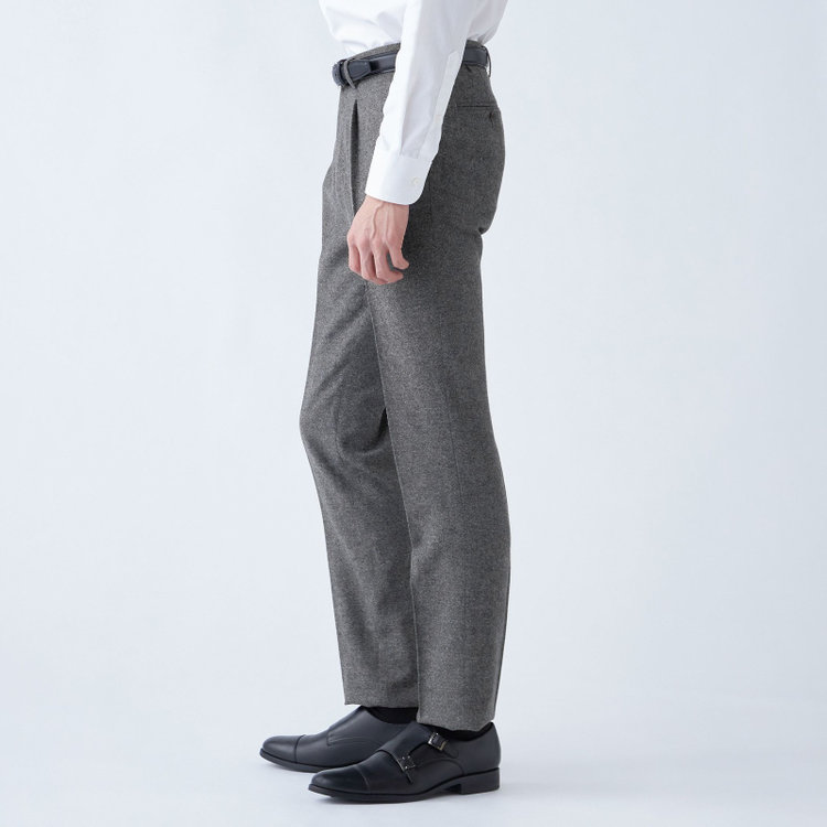 スタンリーブラッカ 【stanley blacker new york】【秋冬】1タックスラックス/グレー/ウエストムーブ仕様/※裾上げ必要 グレー中間