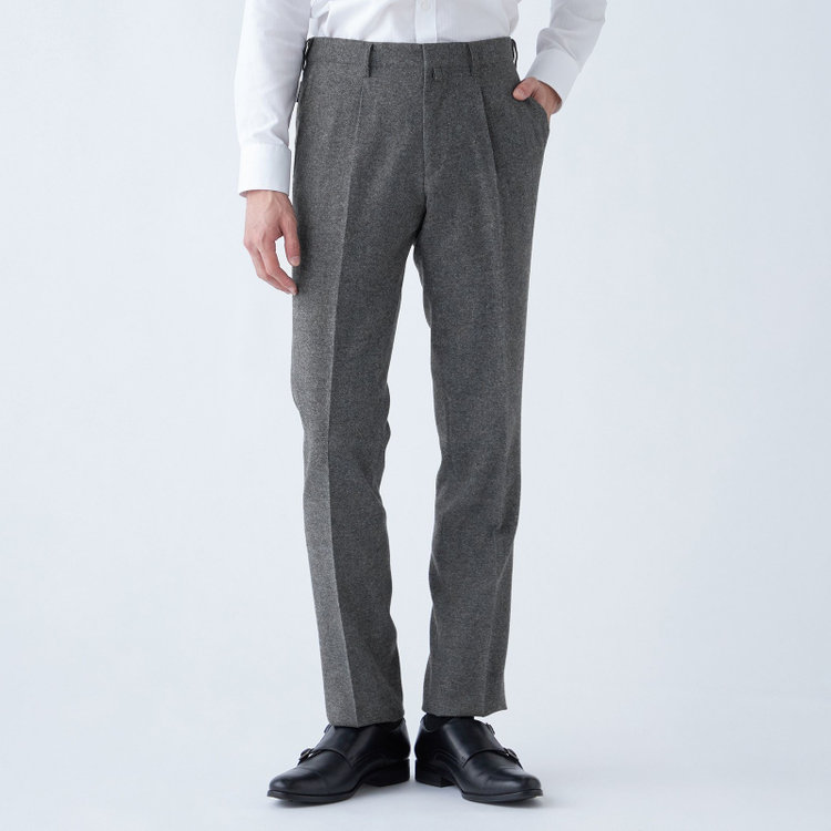 スタンリーブラッカ 【stanley blacker new york】【秋冬】1タックスラックス/グレー/ウエストムーブ仕様/※裾上げ必要 グレー中間