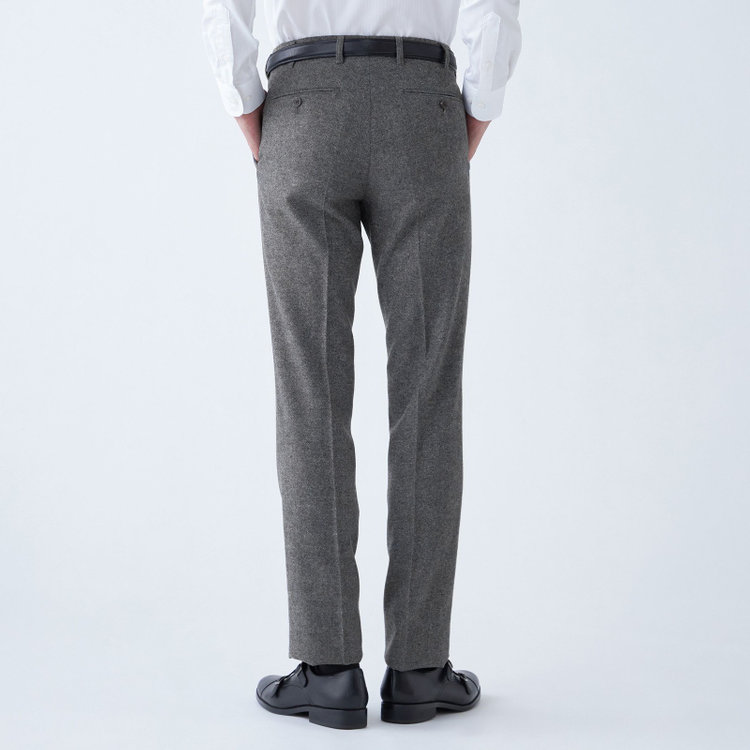 スタンリーブラッカ 【stanley blacker new york】【秋冬】1タックスラックス/グレー/ウエストムーブ仕様/※裾上げ必要 グレー中間