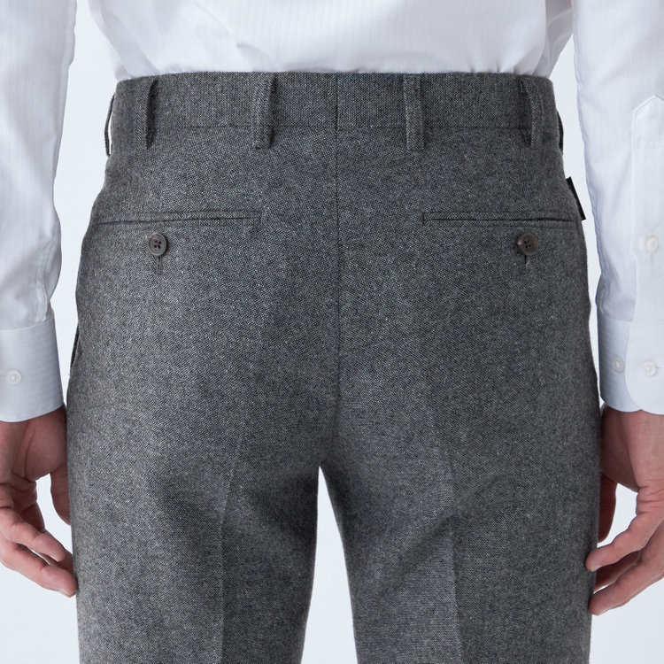 スタンリーブラッカ 【stanley blacker new york】【秋冬】1タックスラックス/グレー/ウエストムーブ仕様/※裾上げ必要 グレー中間