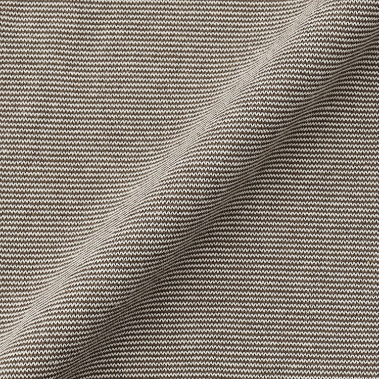 スタンリーブラッカ 【stanley blacker new york】【半袖】ボーダーニットティー/ブラウン 茶中間