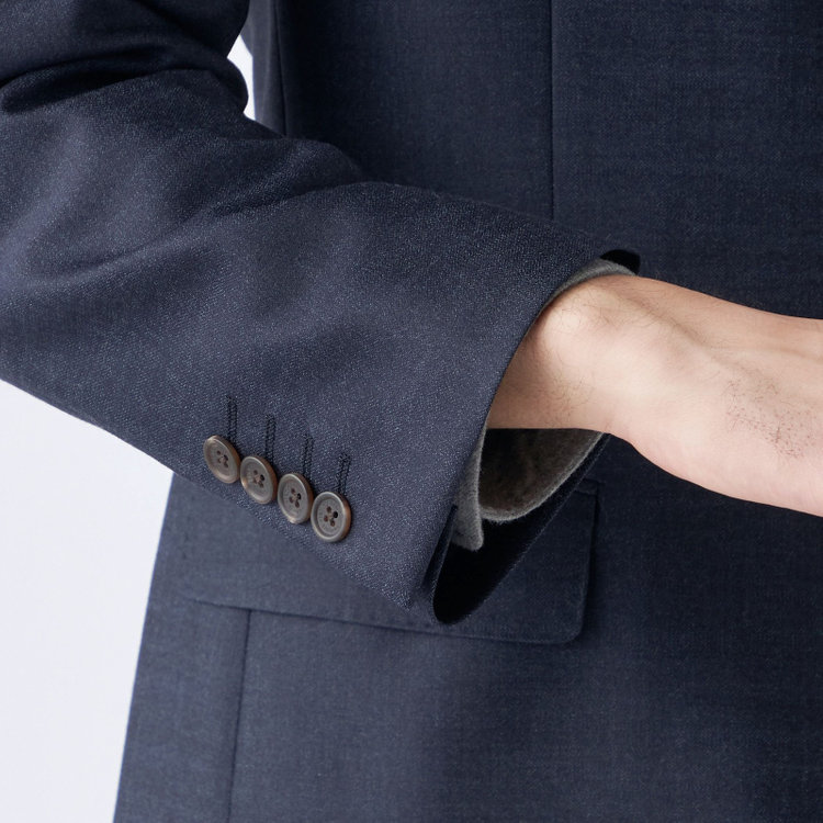 スタンリーブラッカ 【stanley blacker new york】【秋冬】2釦シングルデニムルックセットアップジャケット/ネイビー 紺濃色