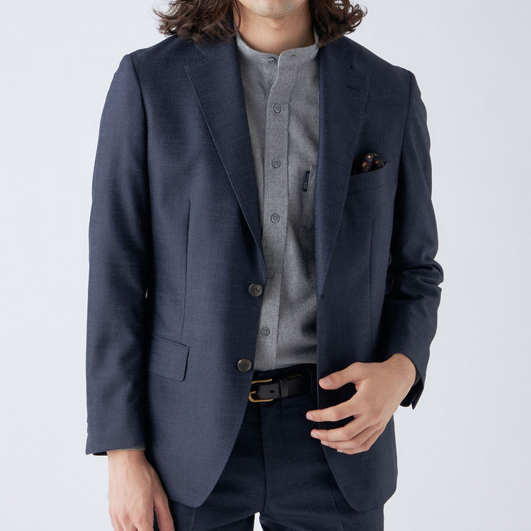 スタンリーブラッカ 【stanley blacker new york】【秋冬】2釦シングルデニムルックセットアップジャケット/ネイビー 紺濃色