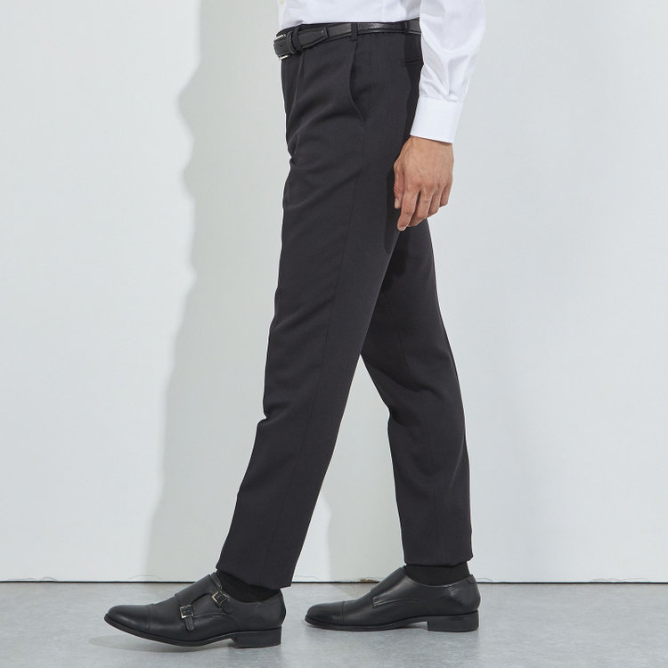 ハイスペックモーション 【HIGH SPEC MOTION】【秋冬】0タックパンツ/ブラック/ウエストシャーリング/※裾上げ済み仕様 黒