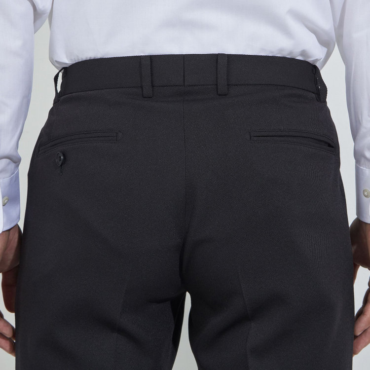 ハイスペックモーション 【HIGH SPEC MOTION】【秋冬】0タックパンツ/ブラック/ウエストシャーリング/※裾上げ済み仕様 黒