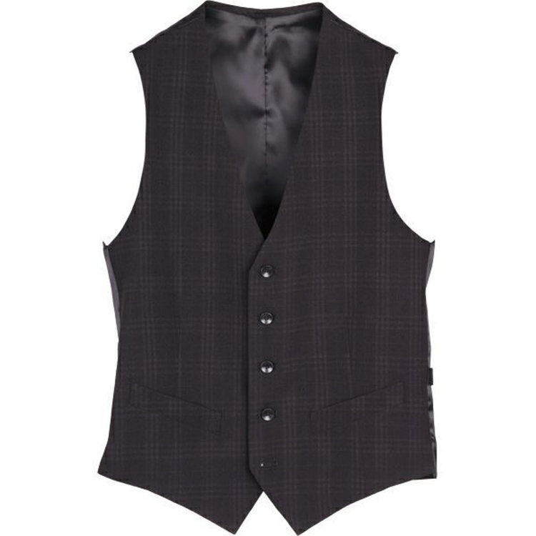 ＪＰ コンフォート 【JOHN PEARSE comfort】【春夏】2釦シングルスリーピーススーツ 1タック/ブラック×シャドーチェック/ULTRA MOVE/TRABEST ブラック系(黒)