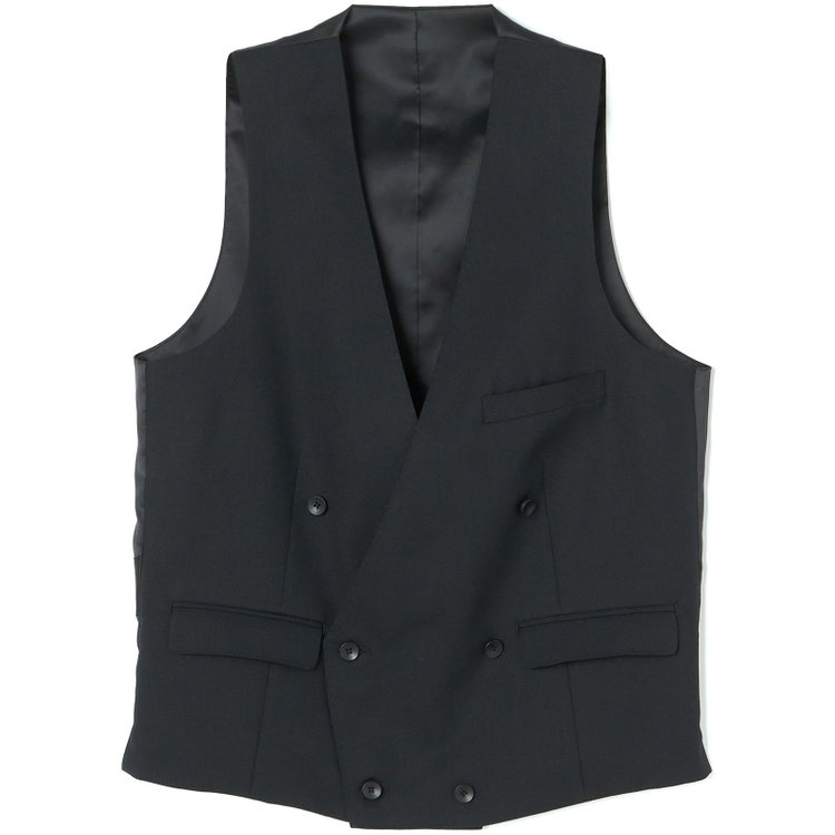 ＪＰ コンフォート 【JOHN PEARSE comfort】【年間】2釦シングルスリーピーススーツ ノータックパンツ ダブルベスト / ブラック / パンツウォッシャブル ※裾上げ必要 黒