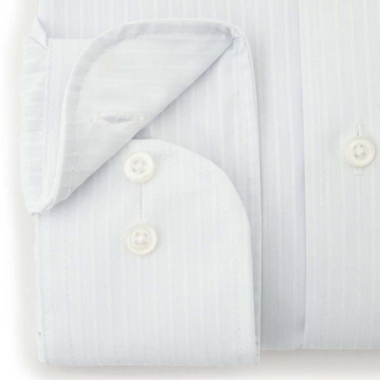 KONAKA　アウトレット 【WEB限定/OUTLET/汚れ・キズ等有】【JOHN PEARSE White】【形態安定】レギュラーカラードレスシャツ/グレー×ドビーストライプ/Oil guard グレー淡色