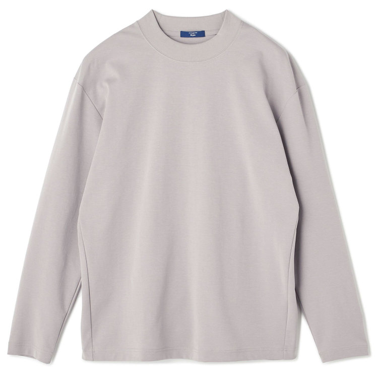 ジョンピアース 【JOHN PEARSE comfort navy】モックネックロングTシャツ/グレー/「吸汗速乾」「接触冷感」「UV加工」 グレー淡色