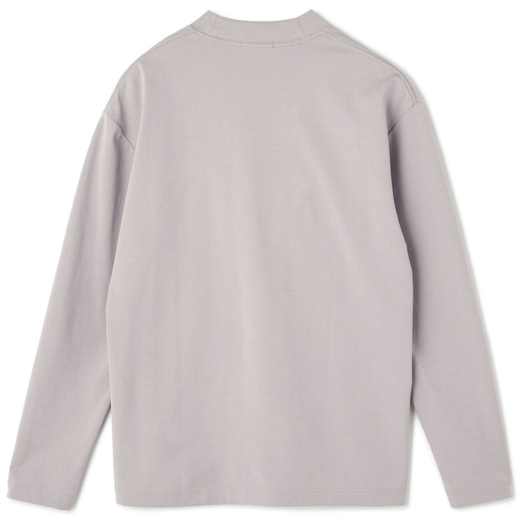 ジョンピアース 【JOHN PEARSE comfort navy】モックネックロングTシャツ/グレー/「吸汗速乾」「接触冷感」「UV加工」 グレー淡色