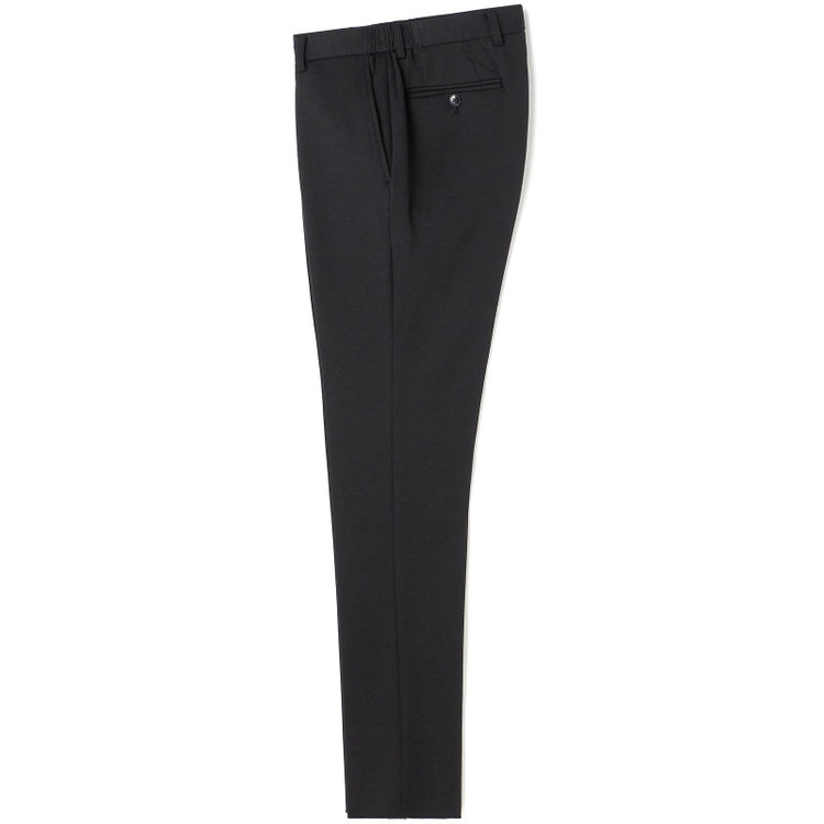 ハイスペックモーション 【HIGH SPEC MOTION】【年間】ノータックパンツ セットアップ / ブラック / メランジニット / ウォッシャブル / ビジカジ※裾直し必要 黒