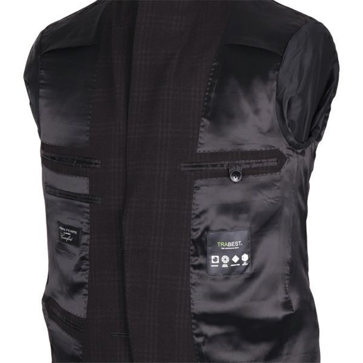 ＪＰ コンフォート 【JOHN PEARSE comfort】【春夏】2釦シングルスリーピーススーツ 1タック/ブラック×シャドーチェック/ULTRA MOVE/TRABEST ブラック系(黒)