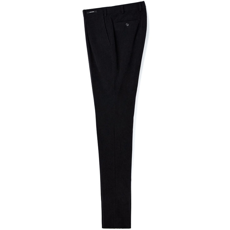 ＪＰコンフォート ネイビー 【JOHN PEARSE comfort navy】【秋冬】ワンタックパンツ/ ブラック×コーデュロイ / ウエストムーブ仕様 /ウォッシャブル ※裾上げ必要 黒