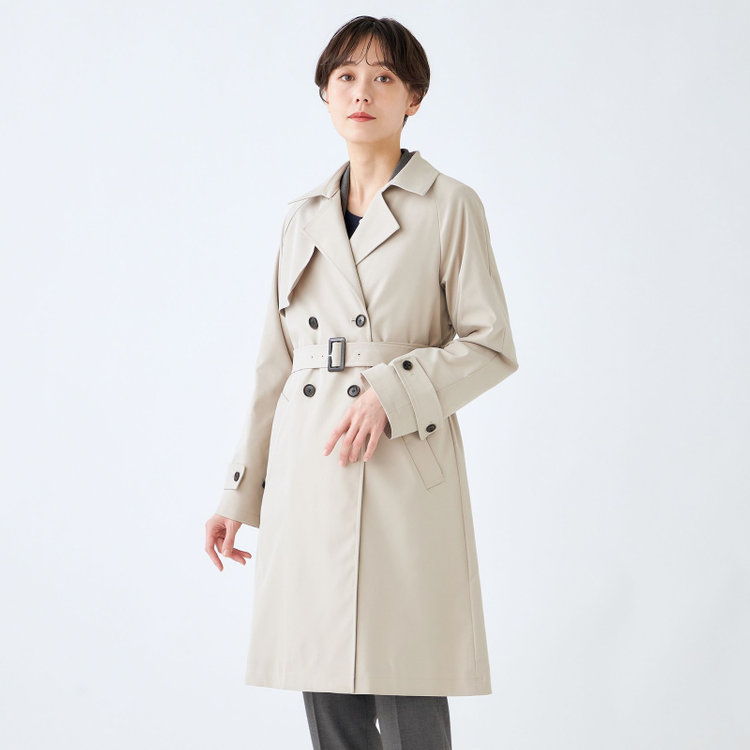 ナチュラル　ビューティー 【NATURAL BEAUTY】ダブルトレンチベルテッドコート/ベージュ 茶淡色