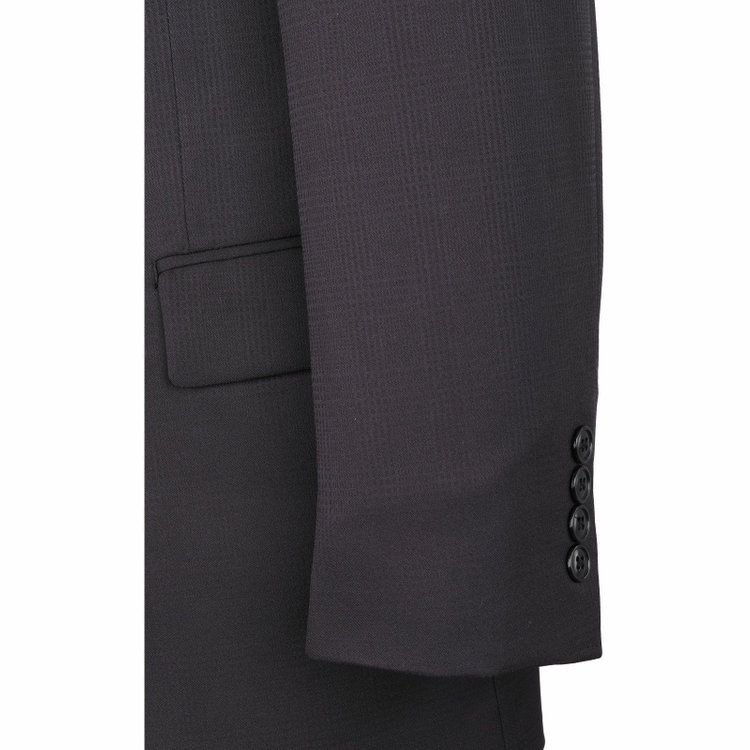 ＵＮＰＲＥＳＳＵＲＥ 【Unpressure】【秋冬】2釦シングルスーツ 0タック/ブラック×シャドーチェック/ウォッシャブルパンツ ブラック系(黒)