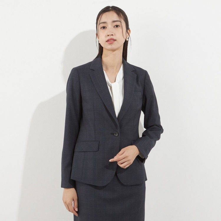 ソノタ（KONAKA用） 【Diana】【秋冬】ジャケット/ネイビー×チェック/ウォッシャブル＆ストレッチ 紺中間