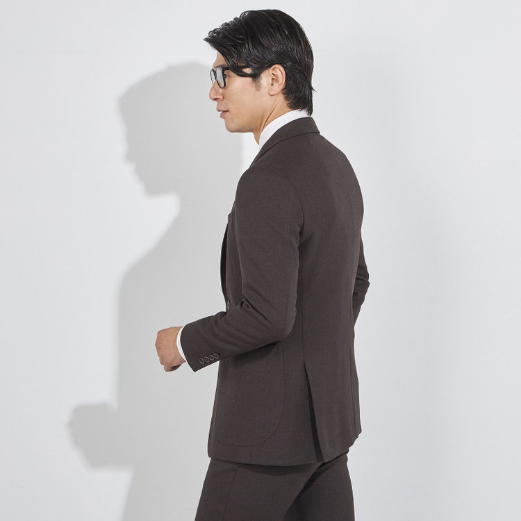 ＪＰコンフォート ネイビー 【JOHN PEARSE comfort navy】【秋冬】2釦シングルジャケット/ブラウン/パッチポケット/ULTRA MOVE/ウォッシャブル 茶中間