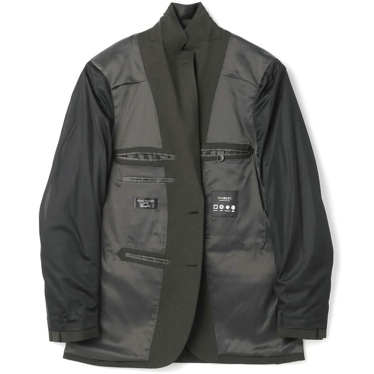 ＪＰ コンフォート 【JOHN PEARSE comfort】【年間】2釦シングルスリーピーススーツ ショートタック/カーキ/ウエストシャーリング仕様/「ULTRA MOVE」ストレッチ・ウォッシャブル/※裾上げ必要 緑中間