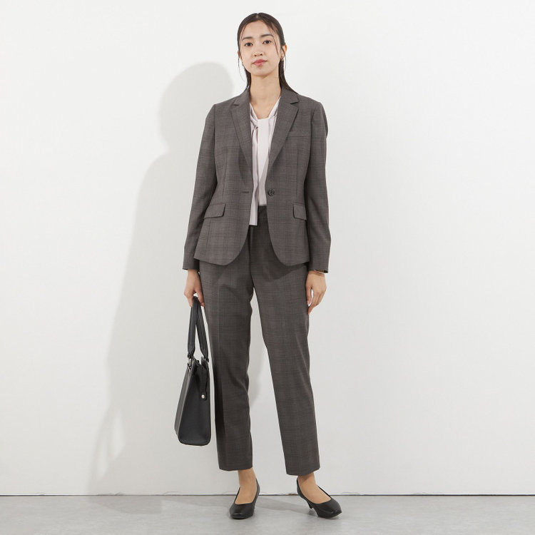 ソノタ（KONAKA用） 【Diana】【秋冬】パンツ/グレー×チェック/ウォッシャブル＆ストレッチ/裾上げ済仕様 グレー中間