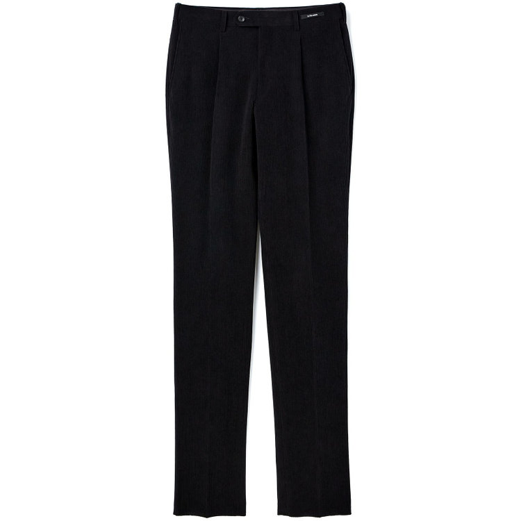 ＪＰコンフォート ネイビー 【JOHN PEARSE comfort navy】【秋冬】ワンタックパンツ/ ブラック×コーデュロイ / ウエストムーブ仕様 /ウォッシャブル ※裾上げ必要 黒