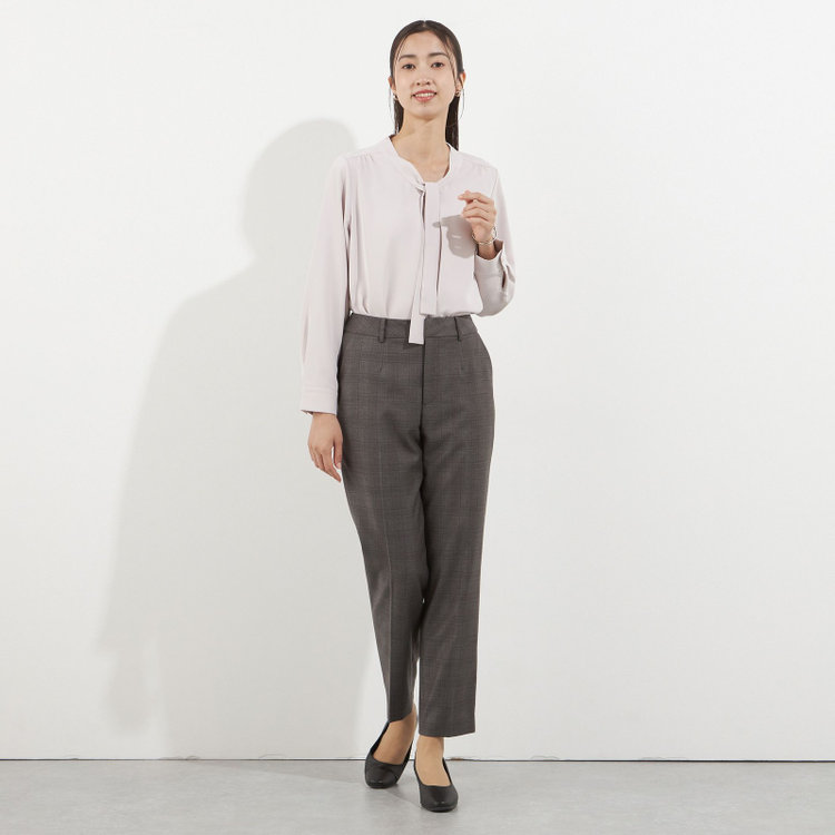 ソノタ（KONAKA用） 【Diana】【秋冬】パンツ/グレー×チェック/ウォッシャブル＆ストレッチ/裾上げ済仕様 グレー中間