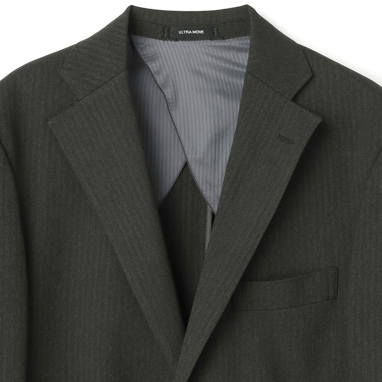 ＪＰ コンフォート 【JOHN PEARSE comfort】【年間】2釦シングルスリーピーススーツ ショートタック/カーキ/ウエストシャーリング仕様/「ULTRA MOVE」ストレッチ・ウォッシャブル/※裾上げ必要 緑中間