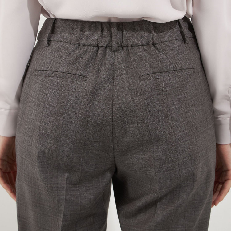 ソノタ（KONAKA用） 【Diana】【秋冬】パンツ/グレー×チェック/ウォッシャブル＆ストレッチ/裾上げ済仕様 グレー中間