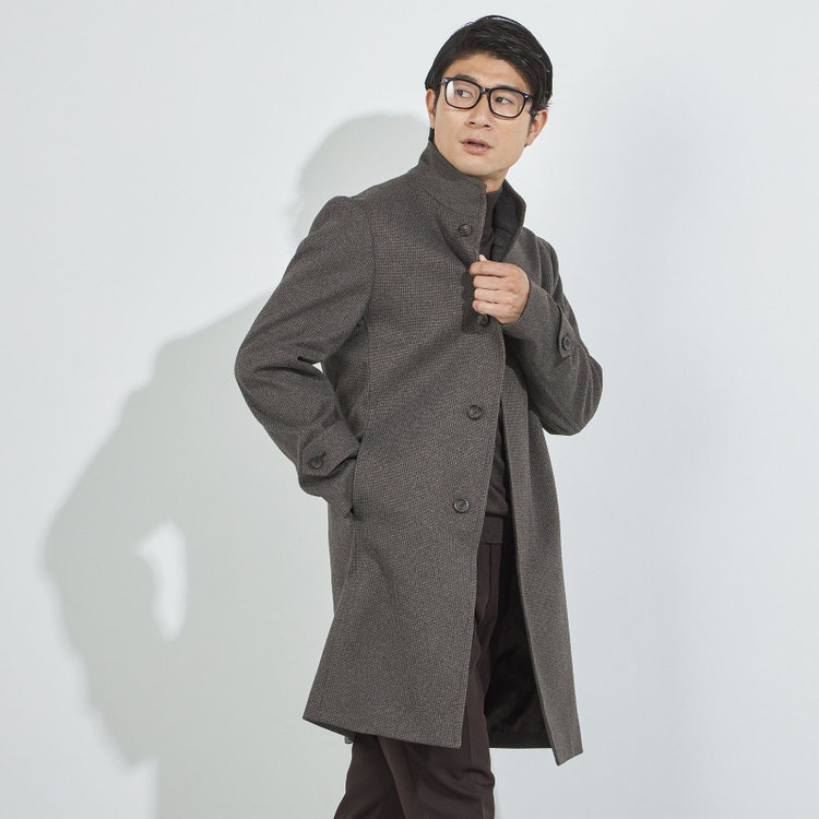 ソノタ（KONAKA用） 【レギュラーフィット】【秋冬】ショートスタンドカラーコート/ブラウン 茶濃色