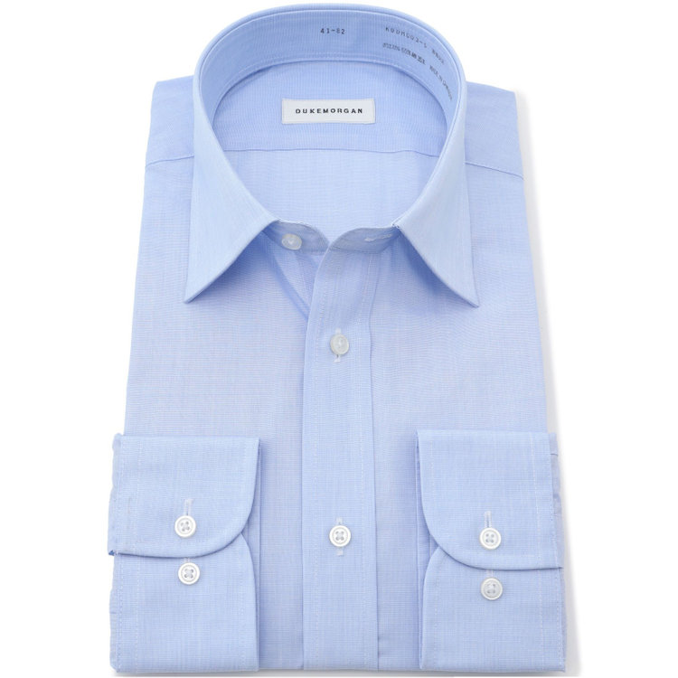 ＤＵＫＥ ＭＯＲＧＡ 【形態安定】ワイドカラーワイシャツ/ブルー 青濃色