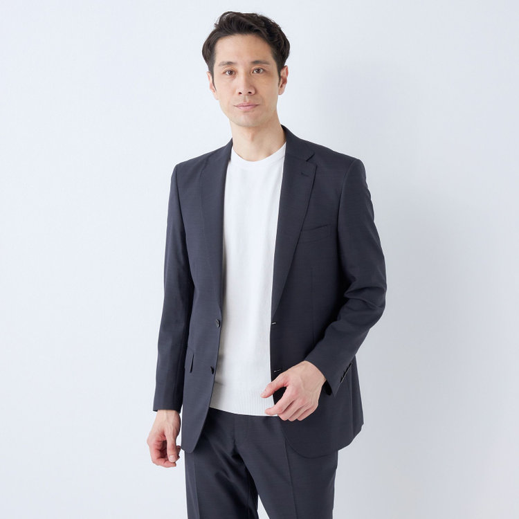 ＪＰコンフォート ネイビー 【半袖】ニットTシャツ/ホワイト 白