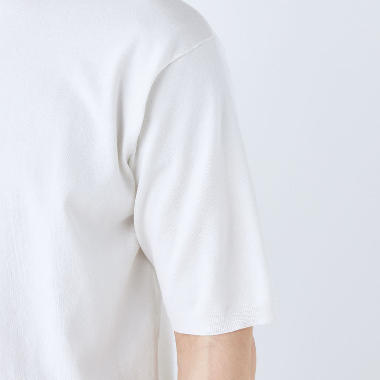 ＪＰコンフォート ネイビー 【半袖】ニットTシャツ/ホワイト 白