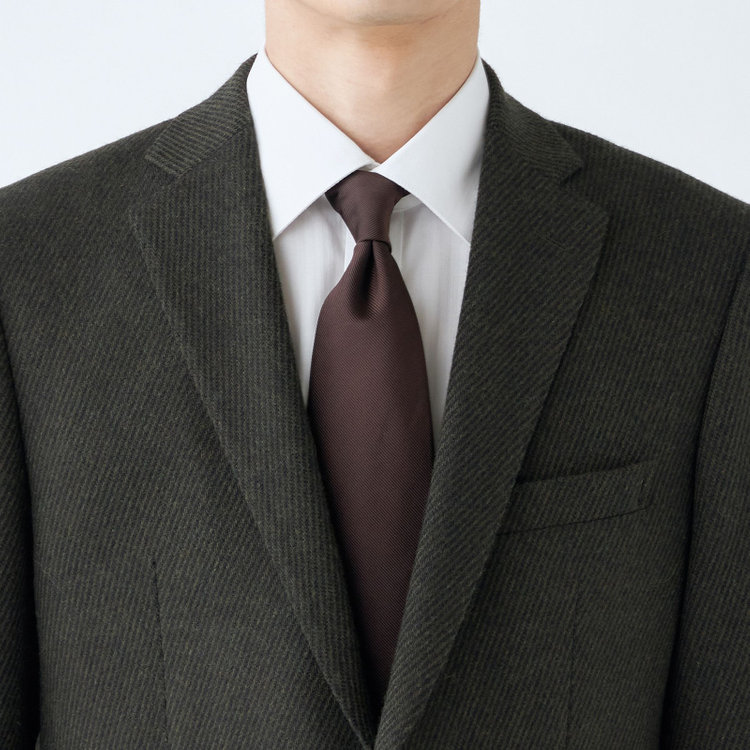 ジョンピアースブラック 【JOHN PEARSE BLACK】【秋冬】ウールブレンド2釦シングルジャケット/カーキ×ツイル/RE:NEWOOL 緑濃色