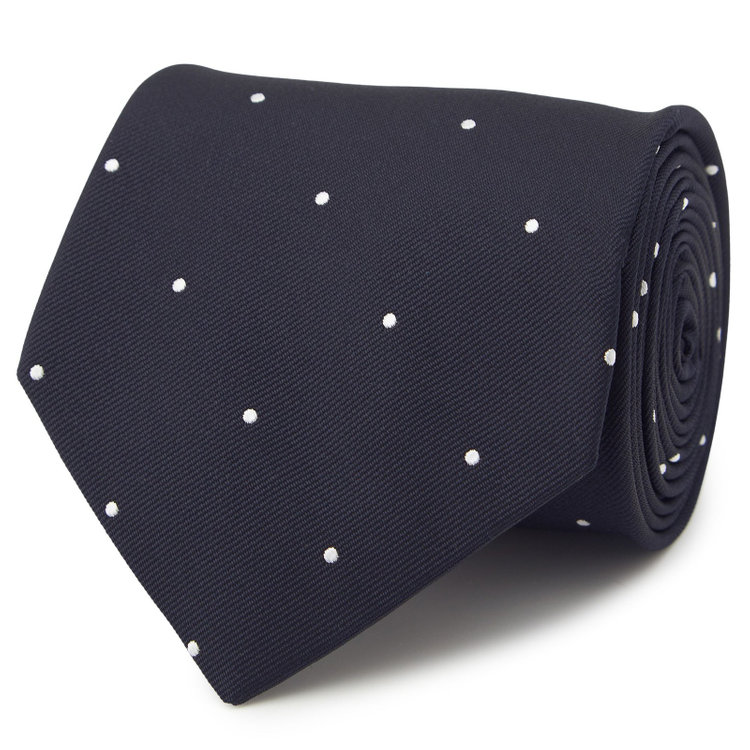 ドナートヴィンチ 【名品】【Donato Vinci Italy】シルクドットネクタイ 8.5cm;幅/ネイビー/MADE IN JAPAN その他