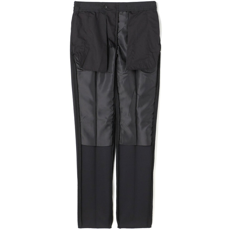 ハイスペックモーション 【HIGH SPEC MOTION】【年間】ノータックパンツ セットアップ / ブラック / メランジニット / ウォッシャブル / ビジカジ※裾直し必要 黒
