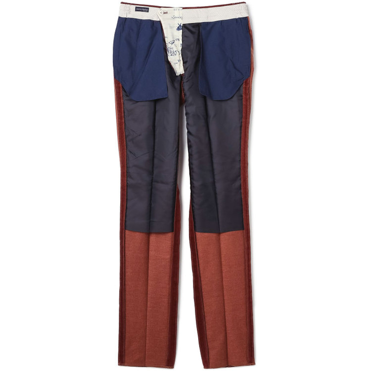 スタンリーブラッカ 【stanley blacker new york】【秋冬】1タックストレッチコーデュロイスラックス/テラコッタ/ウエストシャーリング仕様/※裾上げ必要 赤濃色
