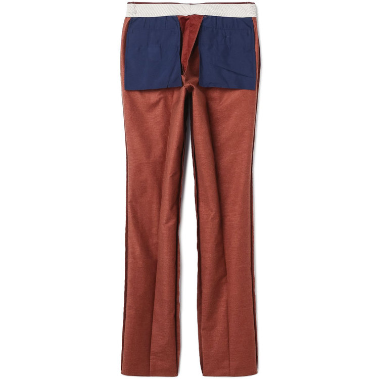 スタンリーブラッカ 【stanley blacker new york】【秋冬】1タックストレッチコーデュロイスラックス/テラコッタ/ウエストシャーリング仕様/※裾上げ必要 赤濃色