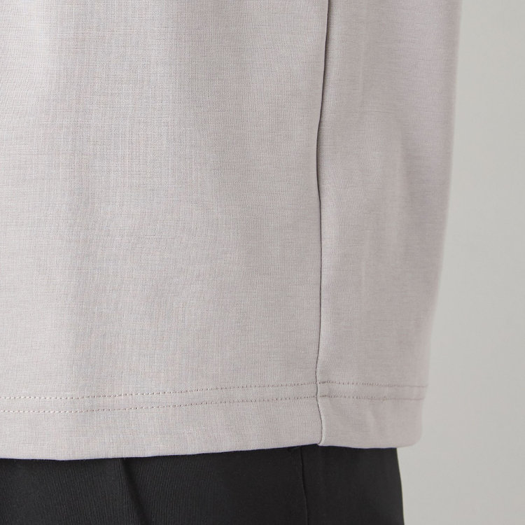 ジョンピアース 【JOHN PEARSE comfort navy】モックネックロングTシャツ/グレー/「吸汗速乾」「接触冷感」「UV加工」 グレー淡色