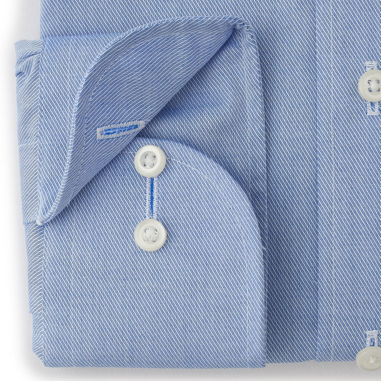 ジョンピアース 【JOHN PEARSE White】【形態安定】ボタンダウンドレスシャツ/ブルー/Oil guard 青中間