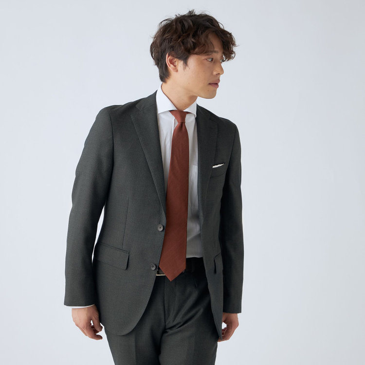 ＪＰ コンフォート 【JOHN PEARSE comfort】【秋冬】2釦シングルスーツ ショートタック/グリーングレー×チェック/REAL GRAY/NEW ZEALAND WOOLSHOWER CLEAN/SustainaBee Wool/※裾上げ必要 緑中間