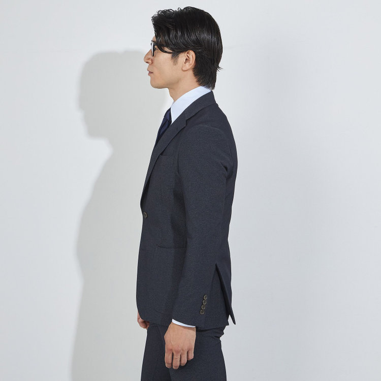 ＪＰコンフォート ネイビー 【JOHN PEARSE comfort navy】【秋冬】2釦シングルジャケット/ネイビー×DENIM LOOK/パッチポケット/ULTRA MOVE/ウォッシャブル 紺濃色