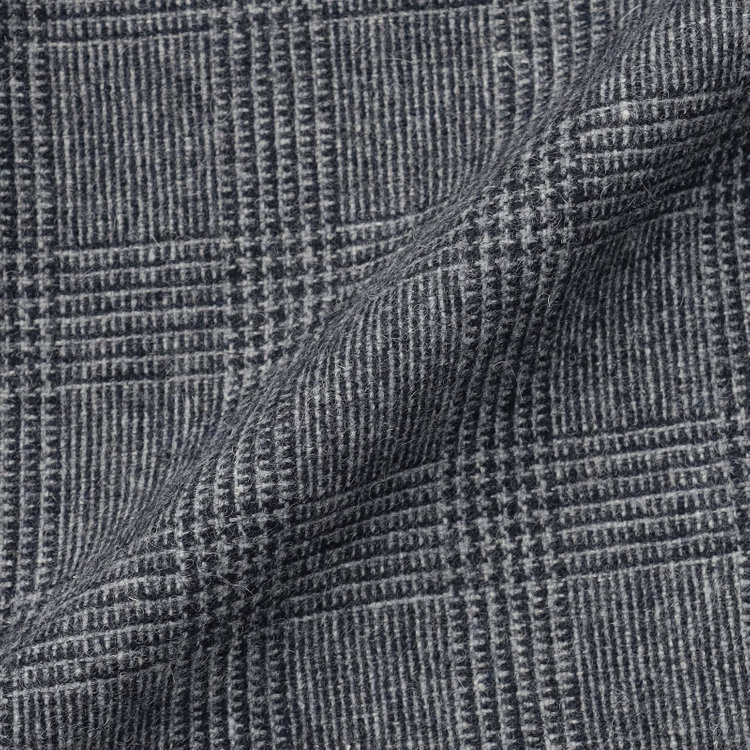 ジョンピアースブラック 【JOHN PEARSE BLACK】【秋冬】ウールブレンド2釦シングルジャケット/グレー×チェック/RE:NEWOOL/「エコナカフタタビ」プロジェクト 紺中間