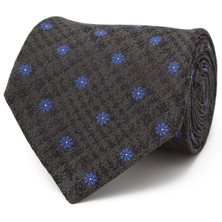 ドナートヴィンチ 【Donato Vinci Italy】シルク小紋柄ネクタイ 8.5cm幅/グレー/MADE IN JAPAN その他