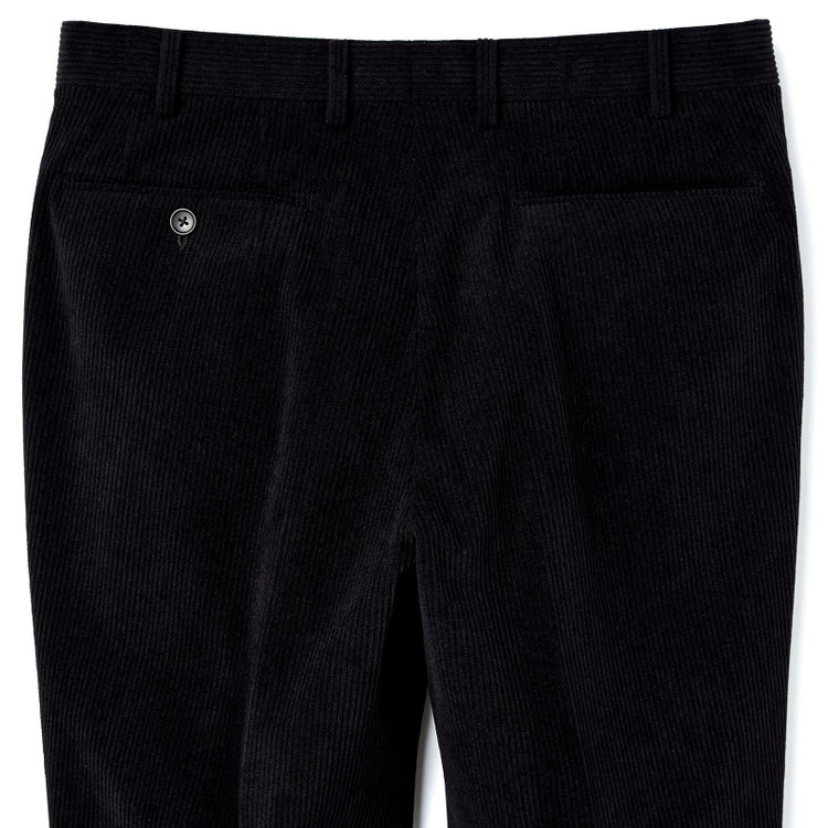 ＪＰコンフォート ネイビー 【JOHN PEARSE comfort navy】【秋冬】ワンタックパンツ/ ブラック×コーデュロイ / ウエストムーブ仕様 /ウォッシャブル ※裾上げ必要 黒