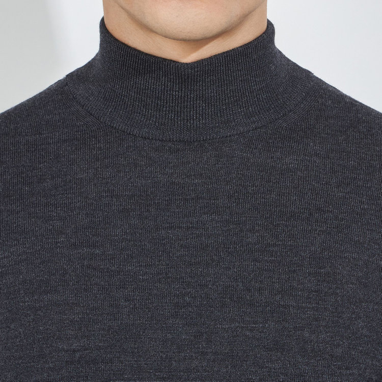 ＪＰコンフォート ネイビー JPコンフォート モックネックセーター/グレー グレー濃色
