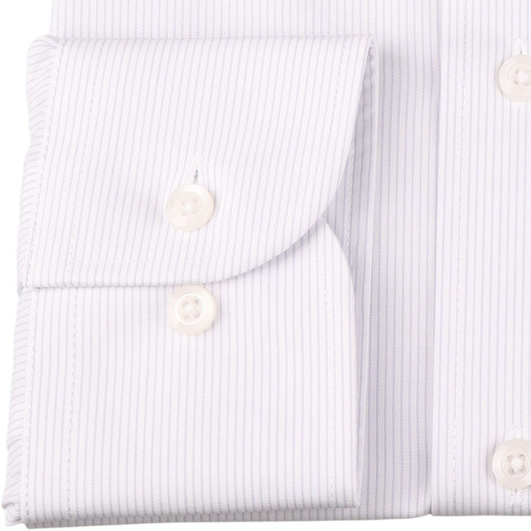 ジョンピアース 【JOHN PEARSE White】【形態安定】ワイドカラードレスシャツ/ホワイト×ストライプ/Oil guard ホワイト系(白)