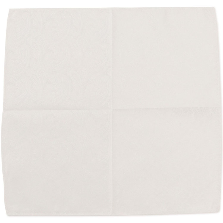 ソノタ（KONAKA用）  シルクブレンドポケットチーフ/ホワイト×ペイズリー 白